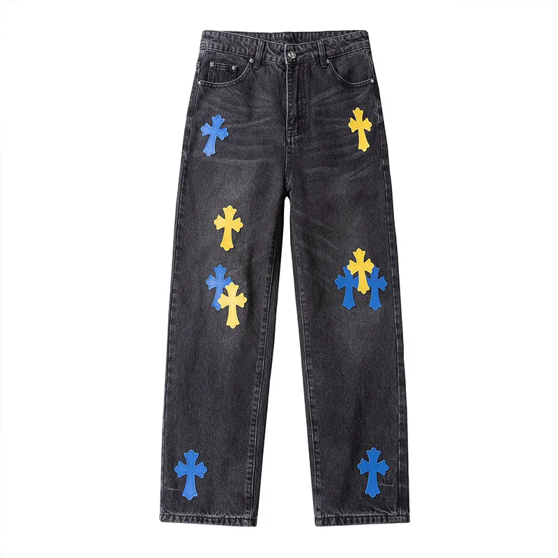 P260 💰 (top version) chrome hearts ss25 black leather Sanskrit fine jeans. Styles with different washed textures, very friendly to people with thin legs and thick legs. The slightly flared version is very flattering to the leg shape. The moderate length is timeless and easy to match. It is the basis of various styles. It is a must-have in the wardrobe! The fabric is stiff but also makes the upper body soft without losing texture. The washing process is even more perfect. It is a must-have item for everyone! ! !   Color: black Size: 30-32-34-36 30 32 34 36 Waist circumference 80 85 90 95 Sitting circumference 105 130 115 120 Foot opening 46 47 48 49 External length 102 103 104 105